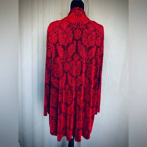 Coldwater Creek Set Cardigan Jacket & Tank Red Slinky Knit Travel Elegant EUC 1X - Picture 5 of 10